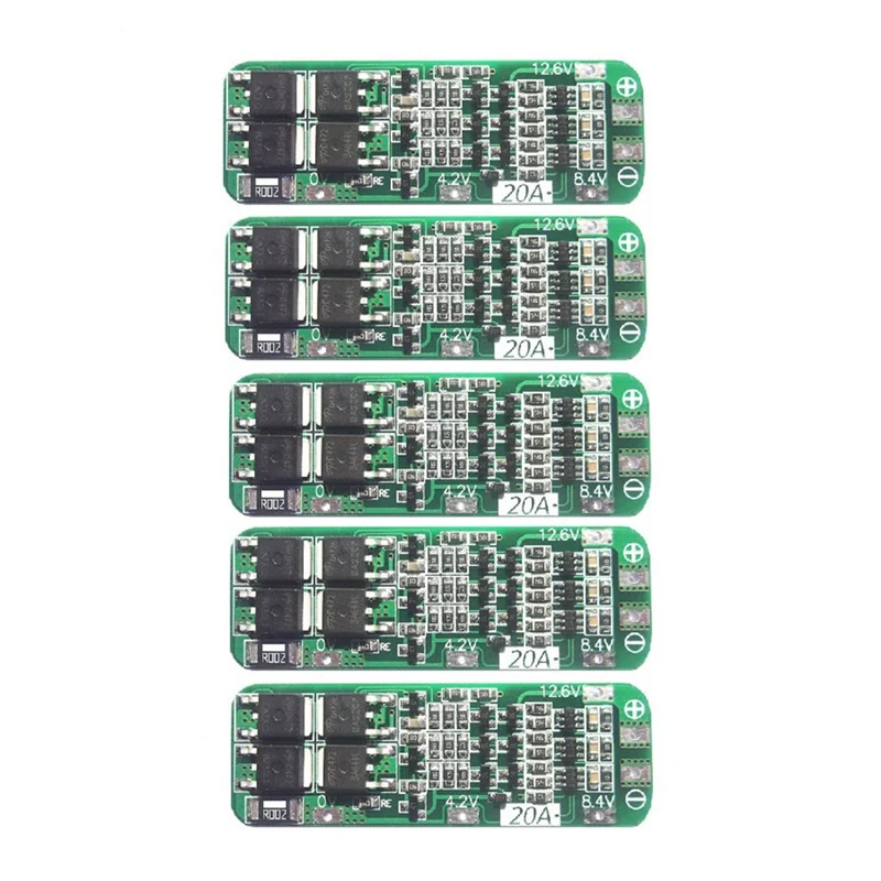 5 قطعة 3 سيرايل 3S 20A بطارية ليثيوم أيون 18650 شاحن لوح حماية وحدة PCB BMS 12.6 فولت خلية