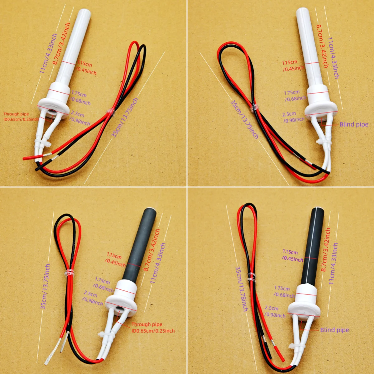 220v350w ignição cerâmica tubos de aquecimento cerâmica vela de ignição para fogão a pelota 11.5*6.5*110mm ignição de fogão a pelota