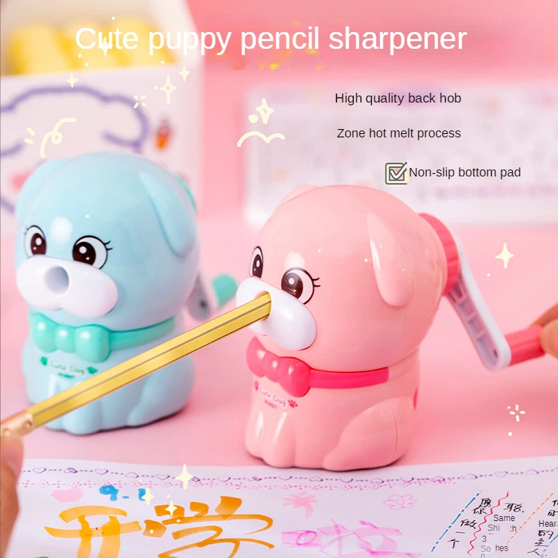 Taille-crayon de dessin animé mignon pour chiot, taille-crayon à main automatique, fournitures scolaires, étudiant, nouveau, 2023