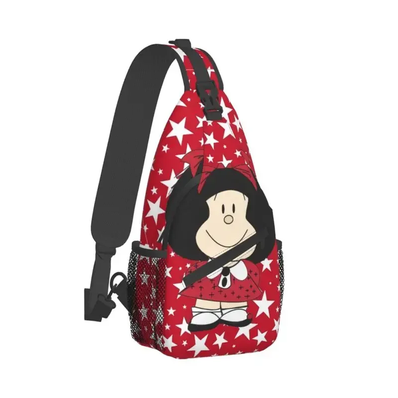 Fashion Kawaii Mafalda Cartoon Crossbody Sling Backpack Men Anime Shoulder Chest Bag for Travel Cycling