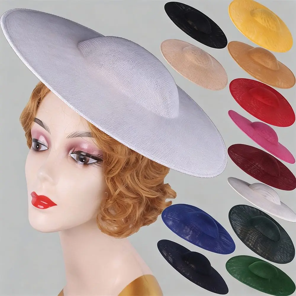 

Fashion 40cm Fascinators Base Big DIY Hair Accessories Hat with Clip Women Wedding Headpiece for Cap Supplies
