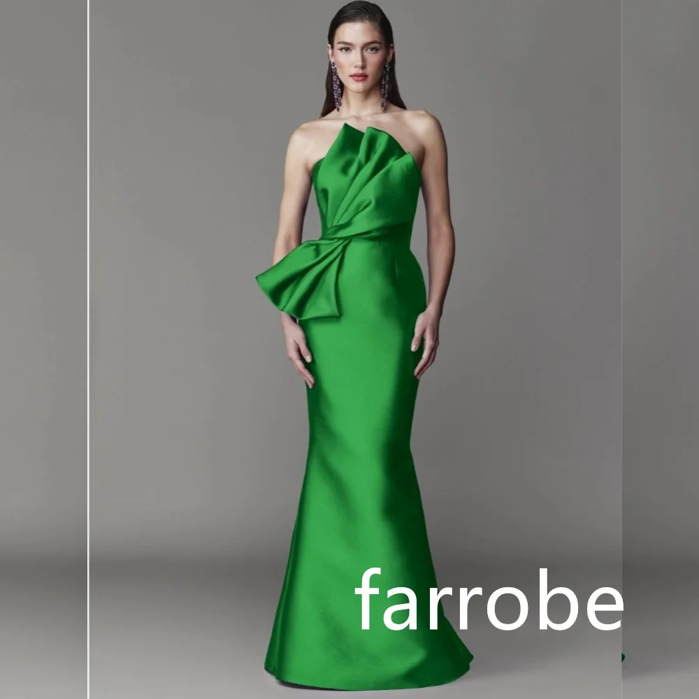 Customized Classic Pleat Bow Trumpet Scalloped Long Dresses Homecoming Dresses Exquisite Modern Style Pastrol Unisex Chinese Sty