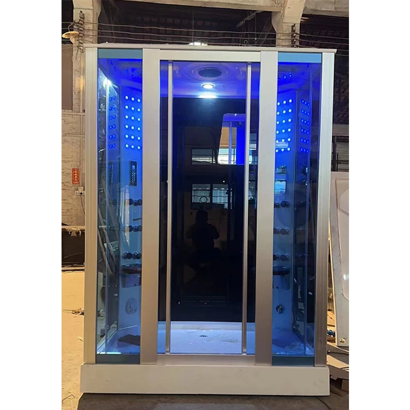 

Foshan Manufacture Steam Shower Room Square Hammam Sauna New Modern Bathroom Furniture 2 Person