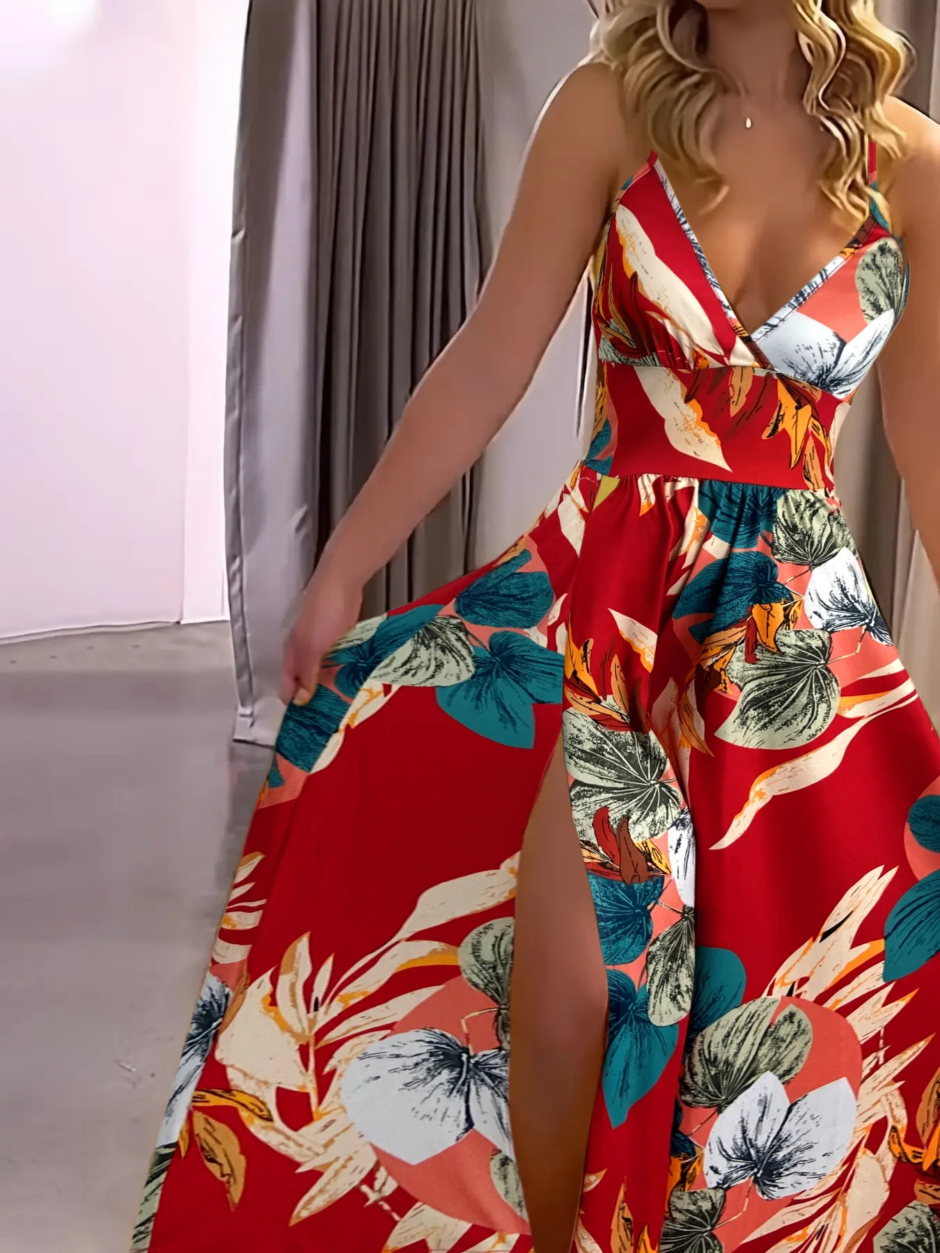 2025年 レディース サスペンダードレス ハイウエスト スリム スリット バックレス ストラップ セクシー パーティー ファッション イブニング サテン ロングドレス 女性用