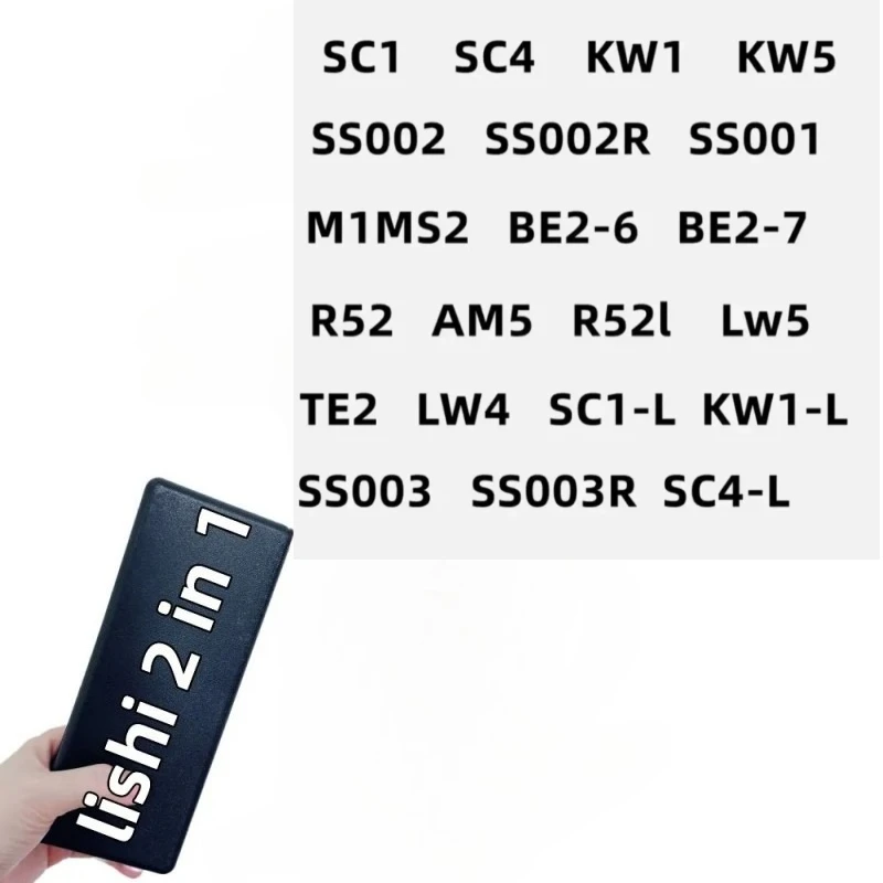 

Locksmiths 2 in 1 Lishi SS002pro KW1 KW5 SC1 SC4 SS001 Lw4 Lw5 R52 AM5 R52l Te2 M1 MS2 BE2-6 BE2-7 SC1-L KW1-L Sc4-l Lock Pick