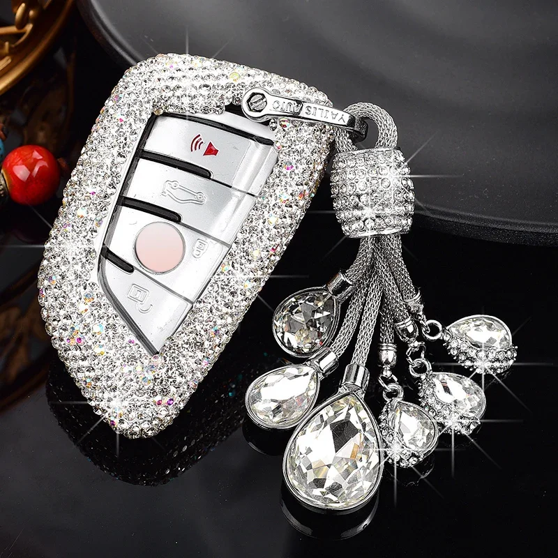 

Fashion Luxury Women's Sparkling Diamond For BMW Car Key Cover X1 X3 X5 X4 Series G20 G30 G11 F15 F16 G01 G02 F48 E70 E39 F10