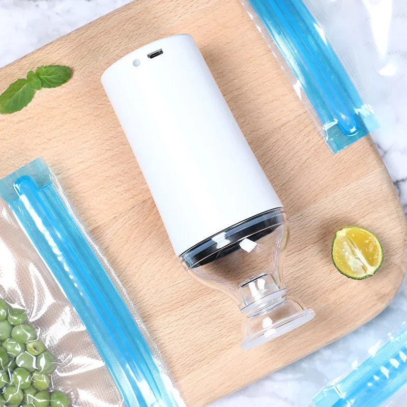 Electric Handheld Vacuum Sealer Pump Reusable Vacuum Food Storage Zipper Bags Set Portable USB Rechargeable Vacuum Food Sealers