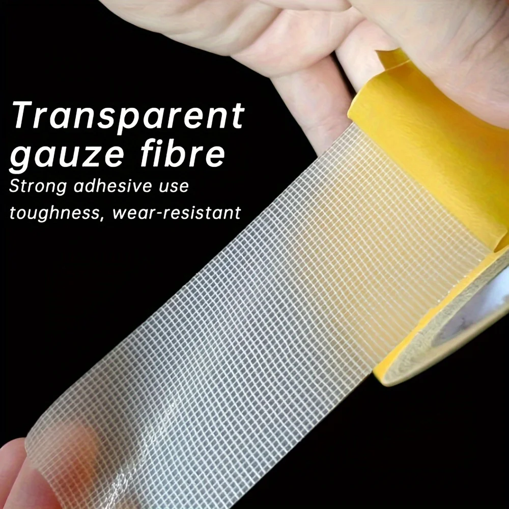 0 متر قماش شبكي قاعدة لاصق شبكة عالية اللزوجة شفافة على الوجهين الشريط الزجاج شبكة شريط لاصق من الألياف لاصق السجاد