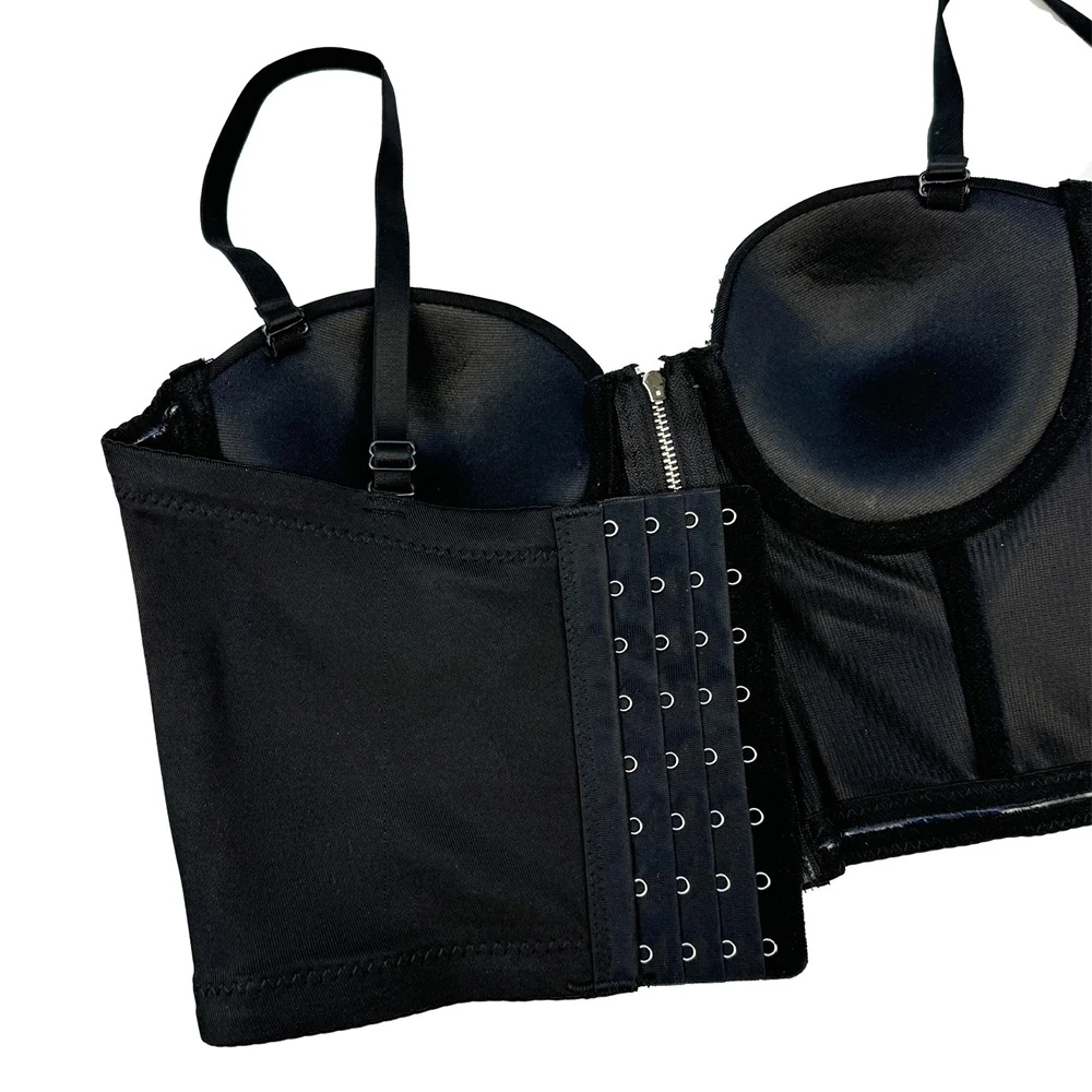 SXTHAENOO Spice Girl Sexy Tassel Design Fishbone Corset Y2K Harajku High Street Outerwear Bra Women Punk Camisole Tops brasieres