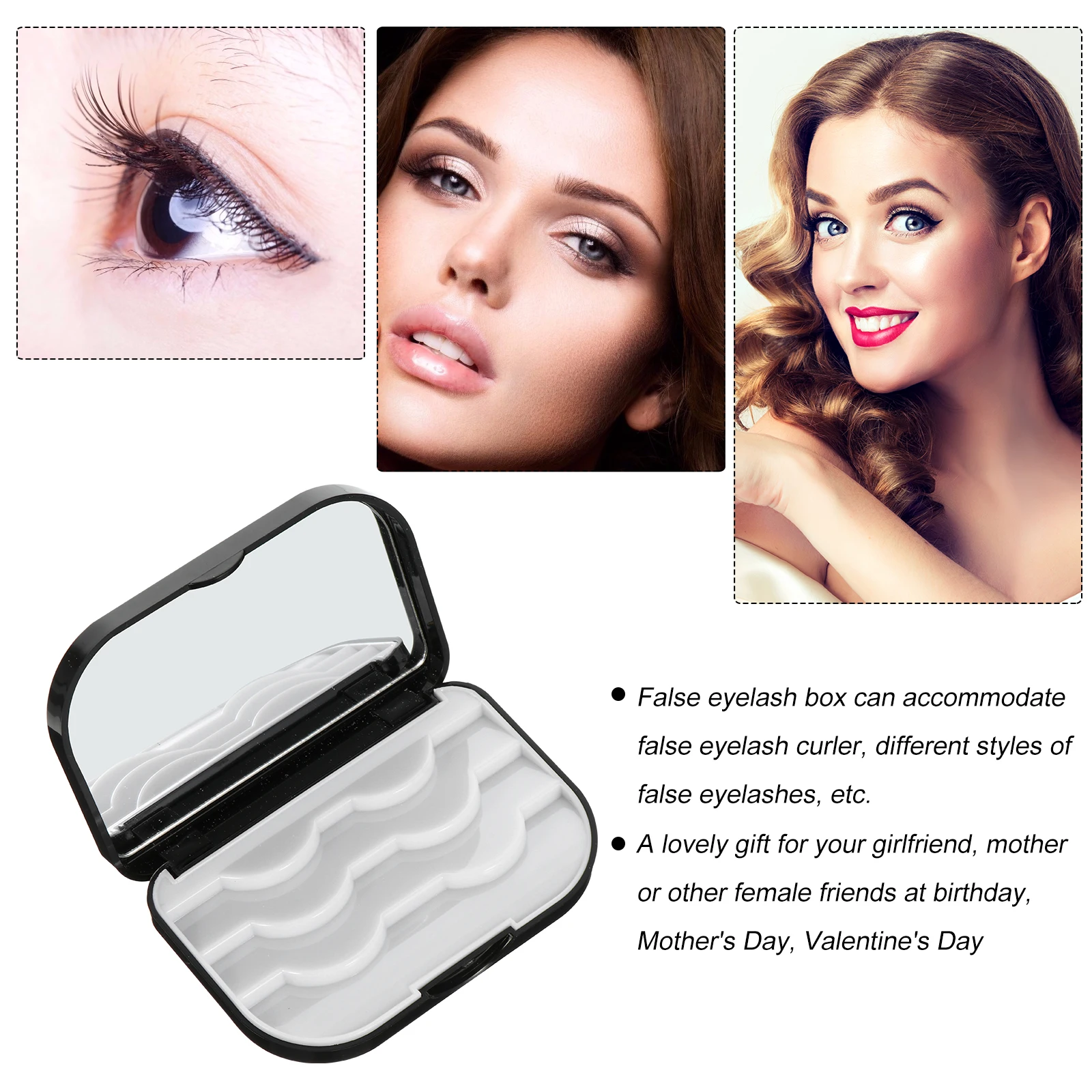 3D Fiber Magnetic False Eyelashes Storage Box White Color Waterproof Durable Eyelash ganizer Container Protective Case