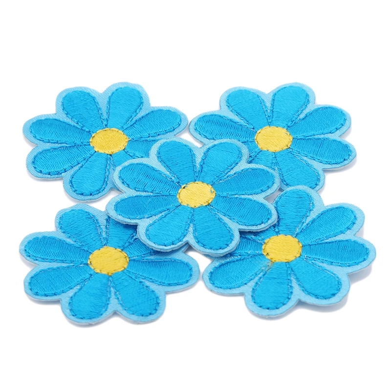 10/20PCS Embroidery Daisy Sunflower Flowers Sew Iron On Patch Badges Daisy Bag Hat Jeans Clothes Applique DIY Crafts