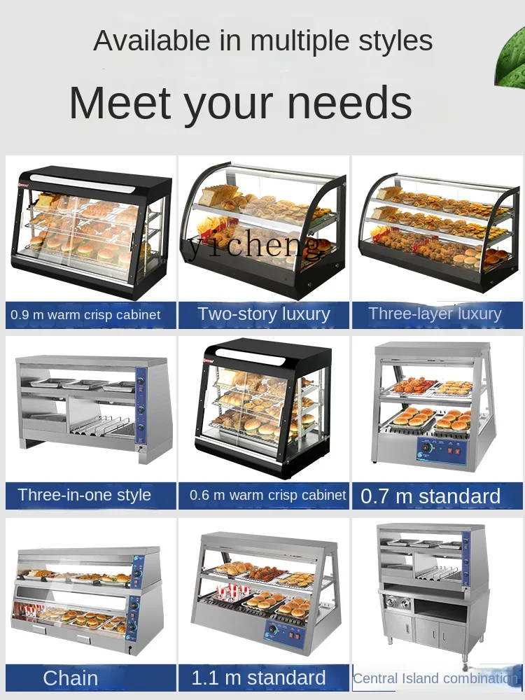 Vitrine Aquecida Comercial cc25 para Frango Frito e Hambúrguer com Temperatura Constante e Incubadora