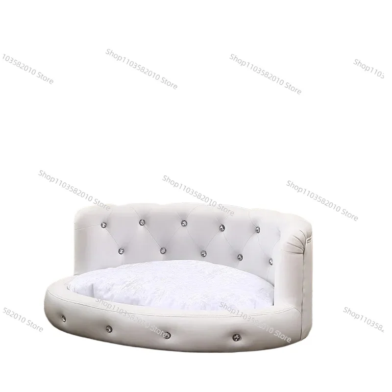 Fashion Leather Removable Washable Pet Kennel Sofa Bed, Universal All Seasons for Medium Small Dog Cat Household Goods