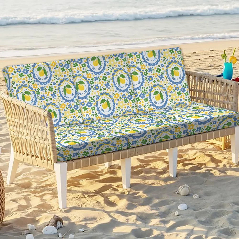 Lemon Floral Print Elastic Sofa Cover for Summer