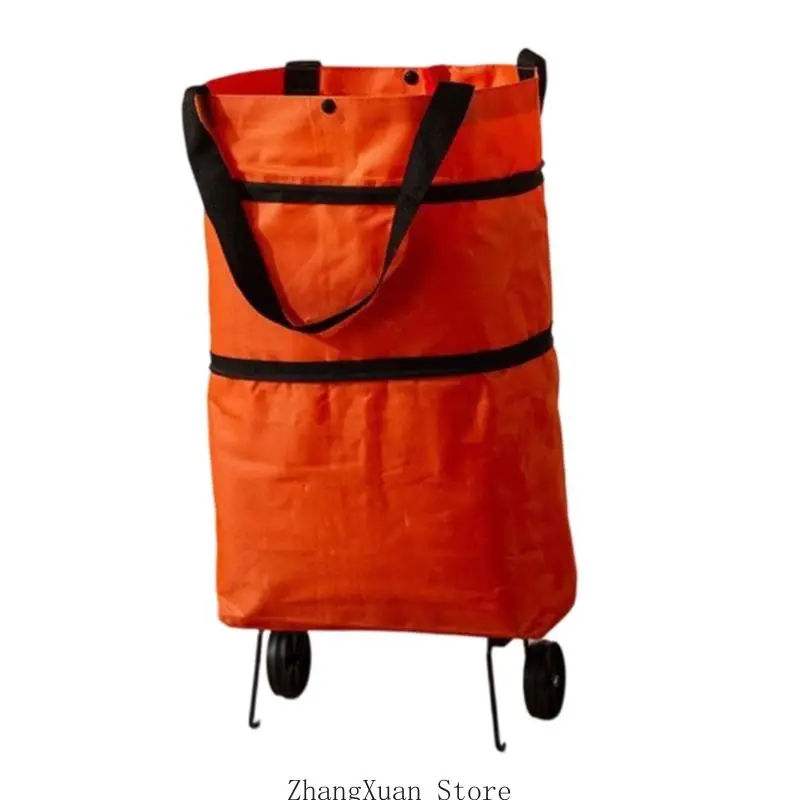 Rolltasche mit großem Fassungsvermögen, faltbare Einkaufswagenträger mit Rollenunterstützung für Marktausflüge und – Detail 4