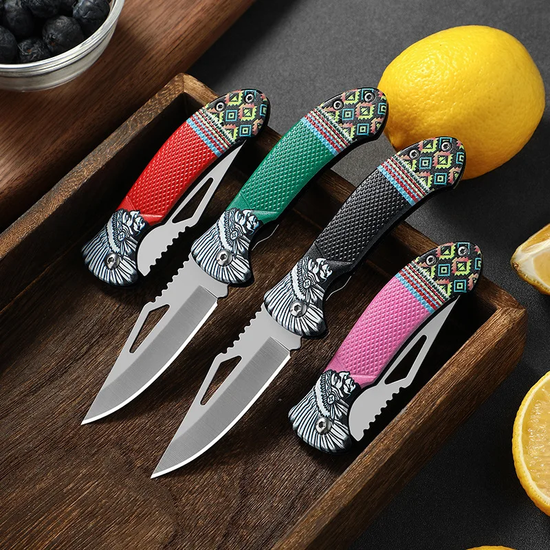 Stainless Steel Kitchen fruit Knife Folding Portable Knife camping outdoor survival utility Nice appearance knife