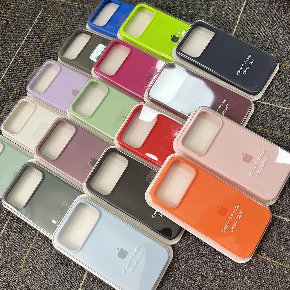 الأصلي سيليكون قضية الهاتف آيفون 17 16 13 16 15 14 12 برو حالات آيفون 16 17 13 11 12 14 15 17 برو ماكس الغطاء الرسمي