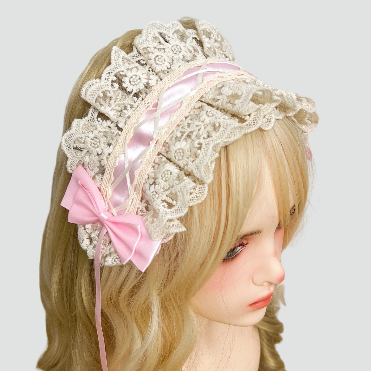 Cute Sweet Lovely Lace Ribbon Bowknot Headdress Hair Band Lolita Maid Cosplay Hairband Accessory kawaii Headwear