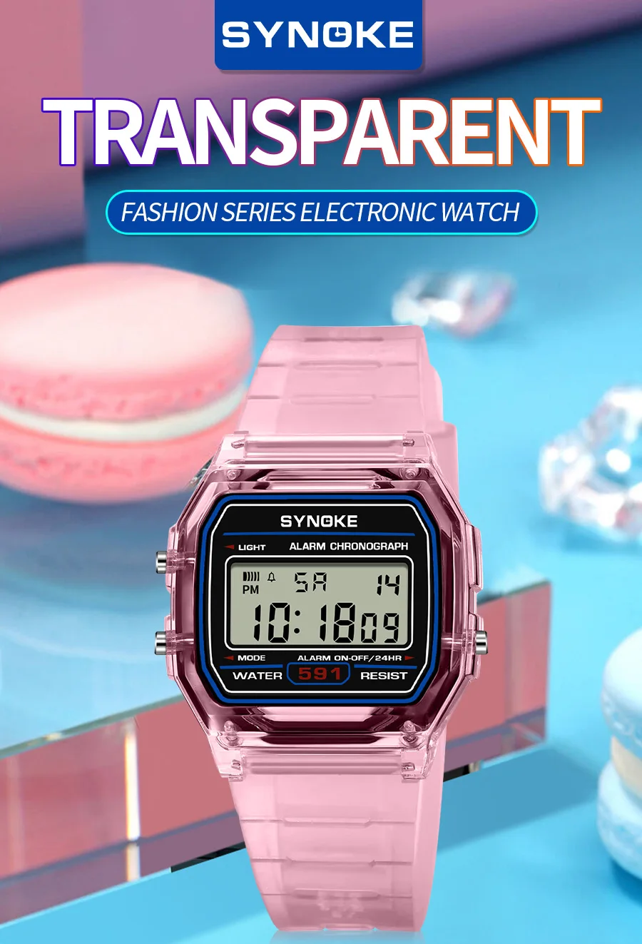 SYNOKE Student Digitaluhr Unisex Sportuhr Multifunktions Sport Wasserdicht Leuchtende LED Klassische Uhr für Männer und Frauen – Detail 1