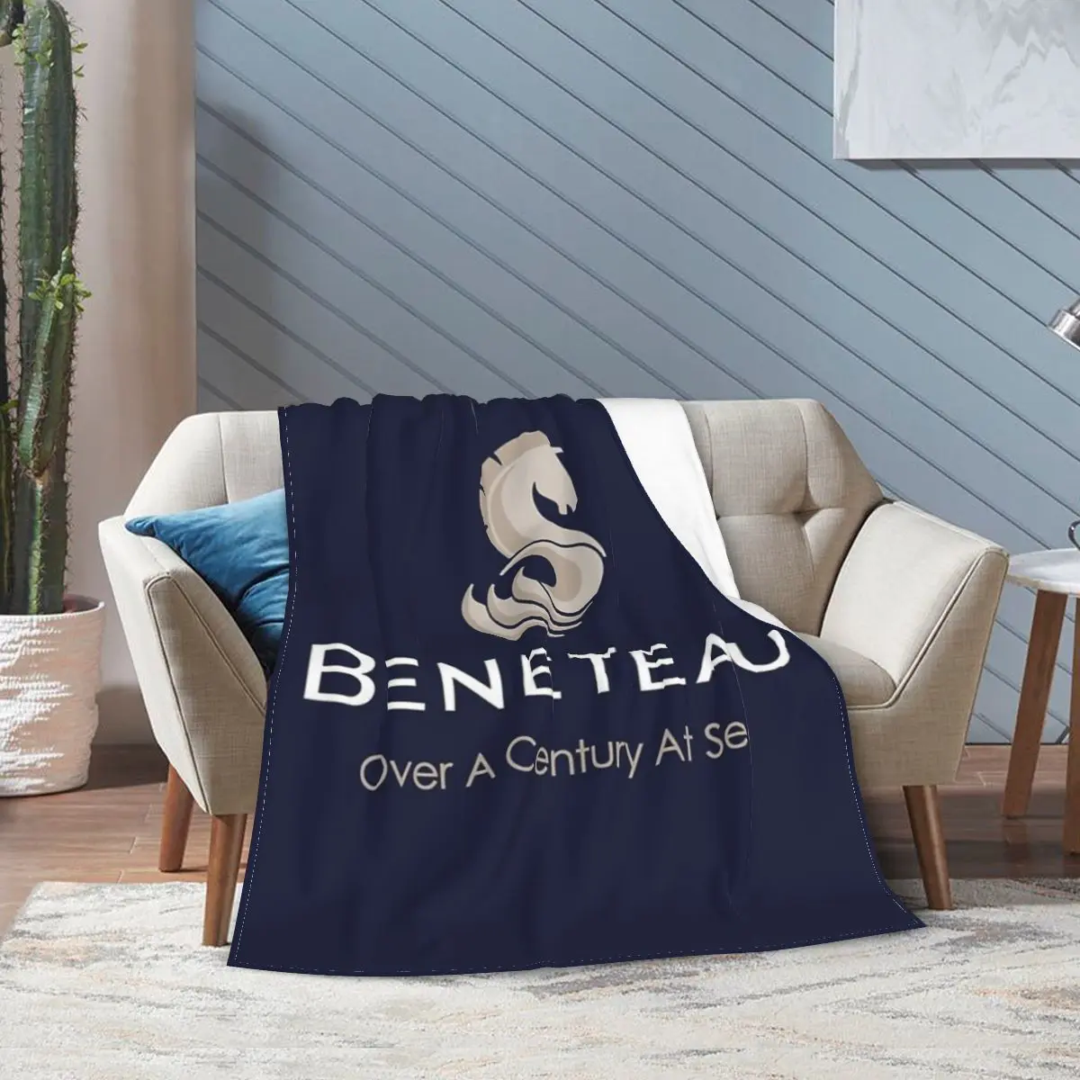 Beneteau Sailboat Sailing Yacht Blanket Soft Warm Flannel Throw Blanket Bedspread for Bed Living room Picnic Travel Home Sofa