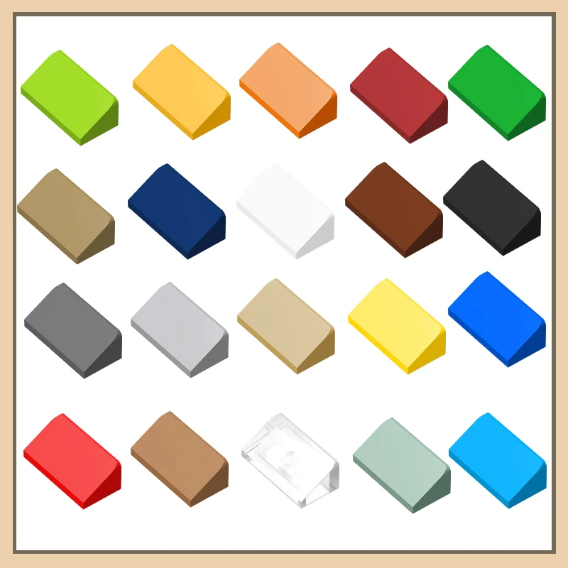 8598 1x2x2 telhas de inclinação compatíveis com 4 blocos de construção de partículas pequenas para tecnologia de emenda peças sobressalentes MOC 50G 143P