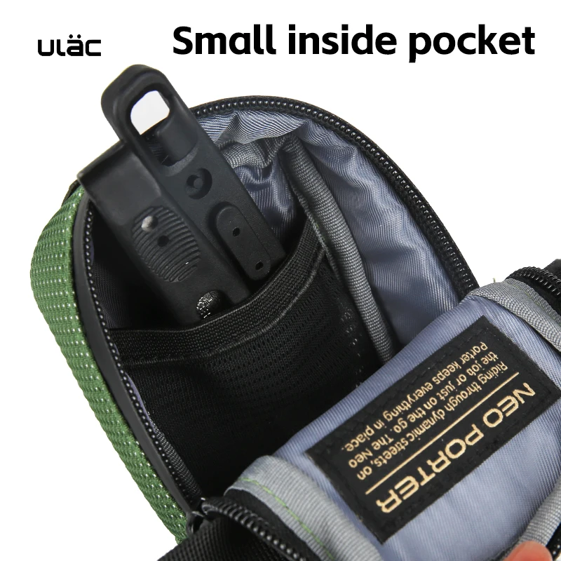 ULAC 0.5L Bicycle Saddle Bag Mini Bike Seatpost Bag Waterproof Shockproof Durable Fabric MTB Cycling Rear Pack Tail Pouch