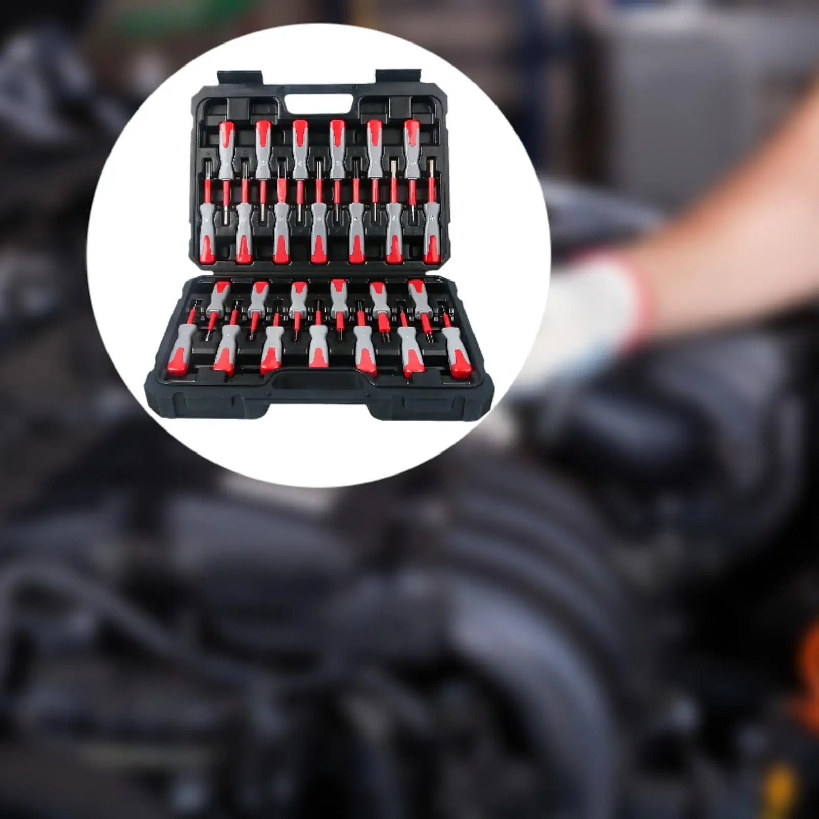 

26x набор инструментов для удаления клемм, нескользящие ручки, экстрактор, инструменты для депиляции с футляром для хранения универсального автомобильного жгута проводов