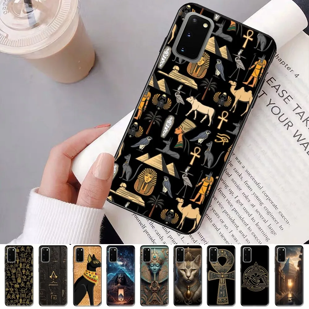 Egypt Nefertiti Anubis Ankh  Phone Case For Samsung S 9 10 20 21 22 23 30 23plus lite Ultra FE S10lite Fundas