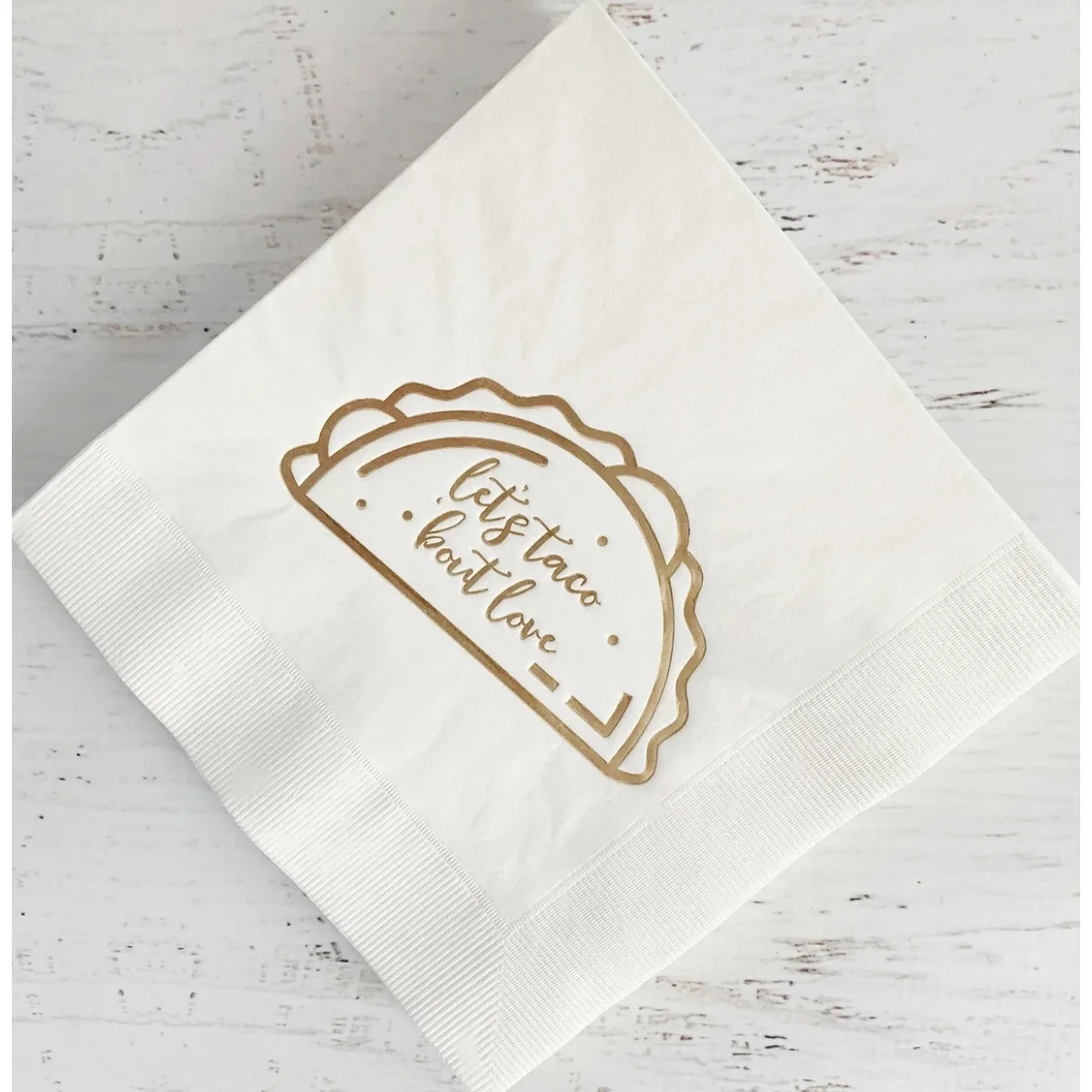 

50pcs Let's Taco 'Bout Love Napkins - White