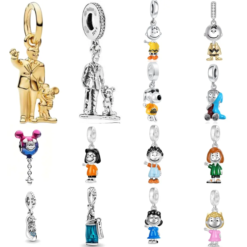 925 Silver,Cartoon Animal Image,Character Pendant Original Bracelet DIY Accessories, Rings, Earrings, Necklaces,Charm Jewelry view 3