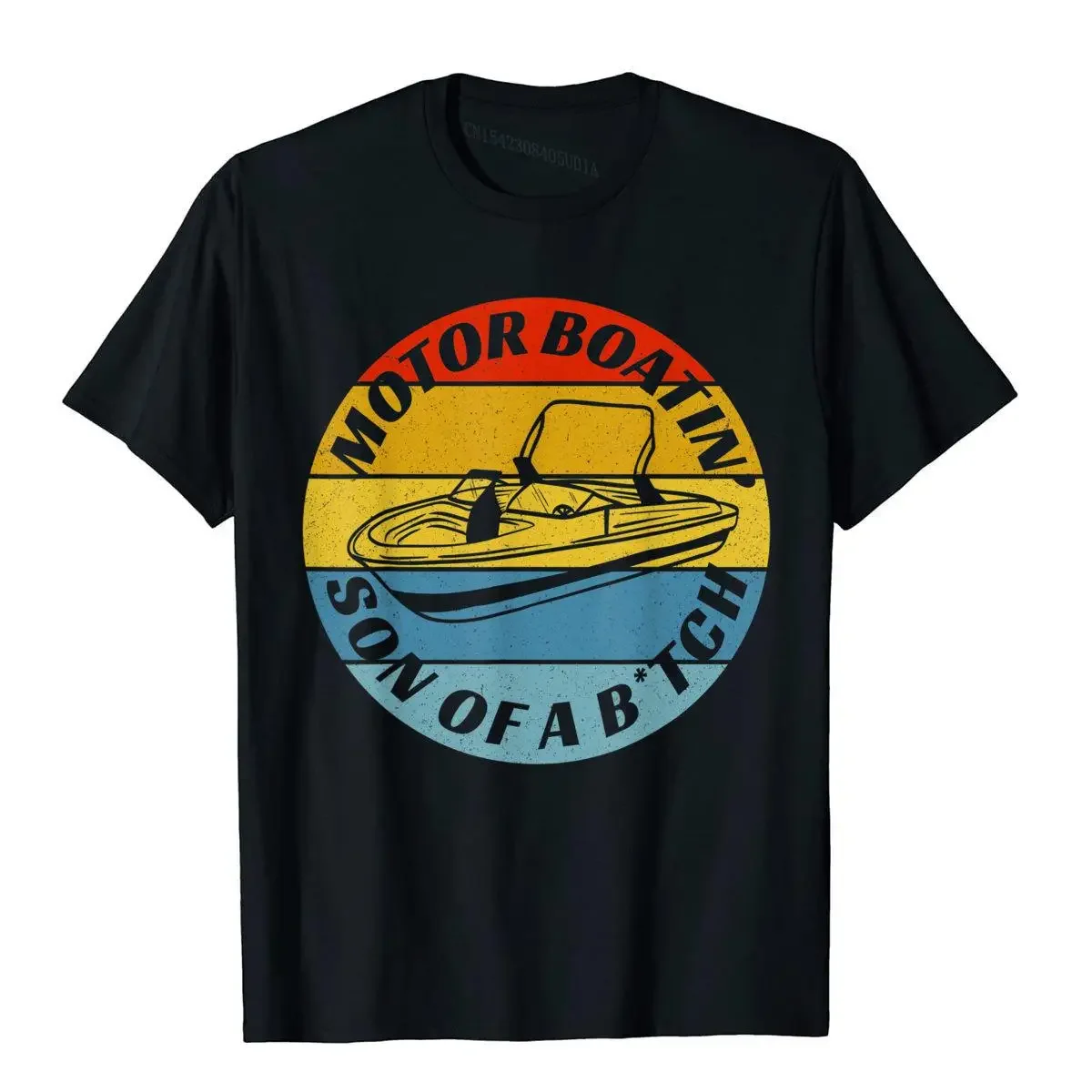 Motorboatin Son Of A Btch Funny Motorboating T-Shirt Retro Fashionable Tees Cotton Top T-Shirts For Men Leisure