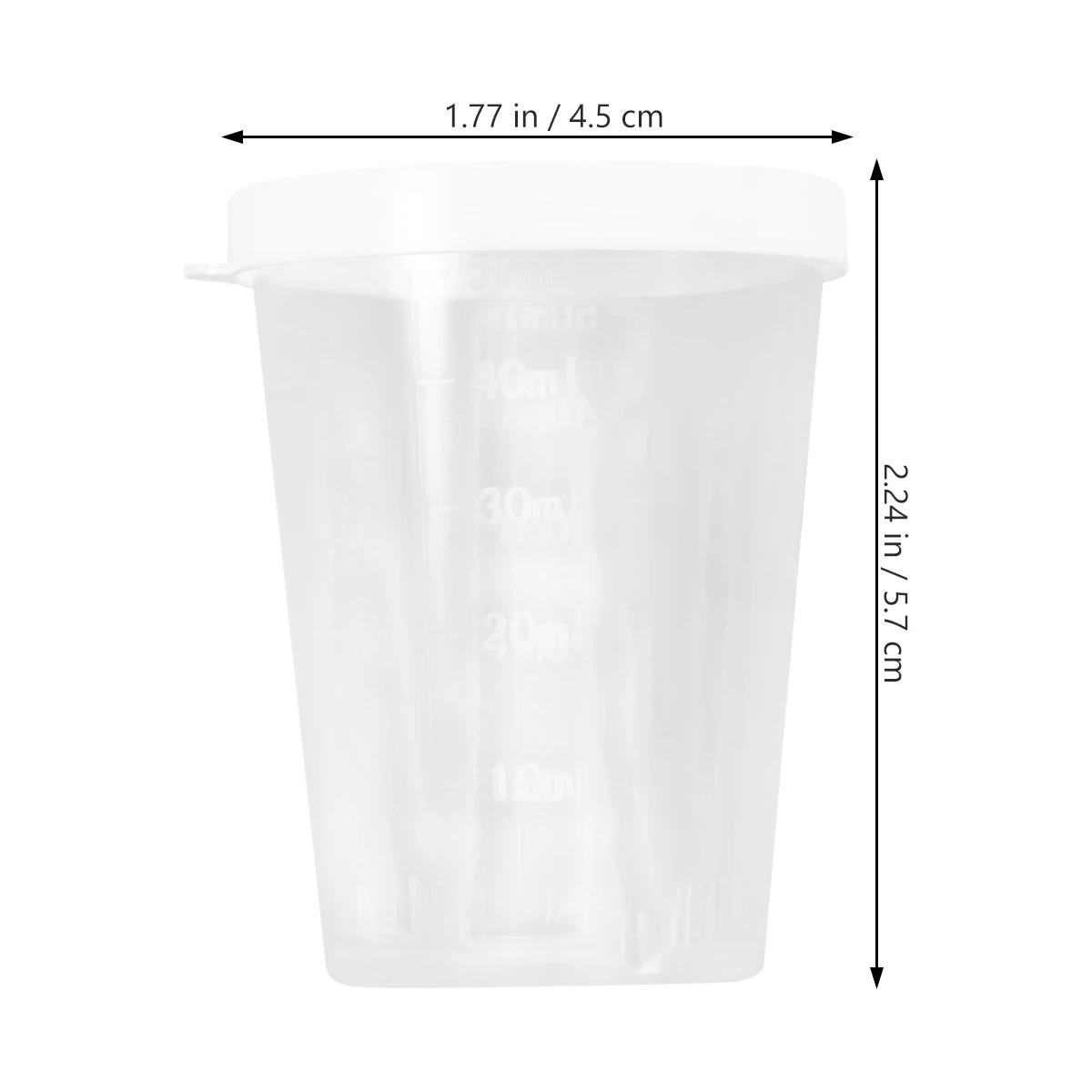 

50 Pcs Plastic Measuring Cup 50ml Lightweight Sample Collection Transparent Lid Easy Clean Kitchen Use