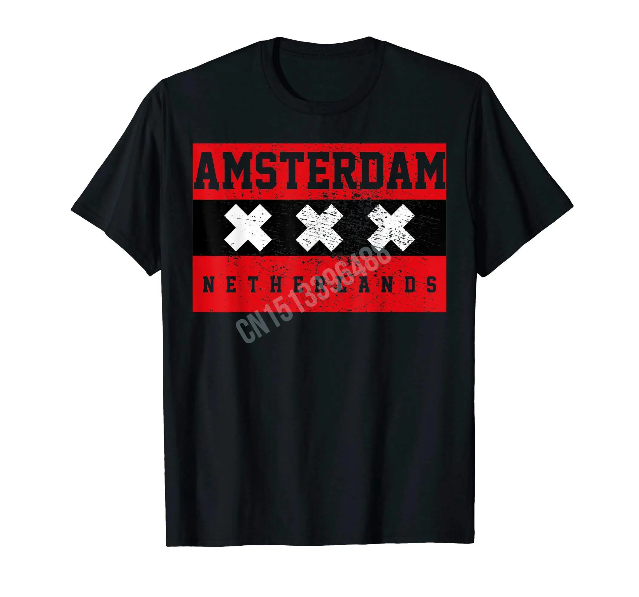 More Design Netherlands Retro Vintage Bike Amsterdam T-Shirt For Men Women T Shirt Hip Hop Tops Cotton Tees