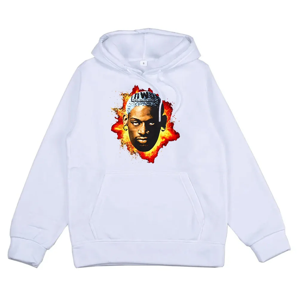 DENNIS-RODMAN Basketball Player Hoodie Streetwear Ropa Hombre Winter Fall Long Sleeve Hooded Pullovers Graphic Sweatshirt Unisex