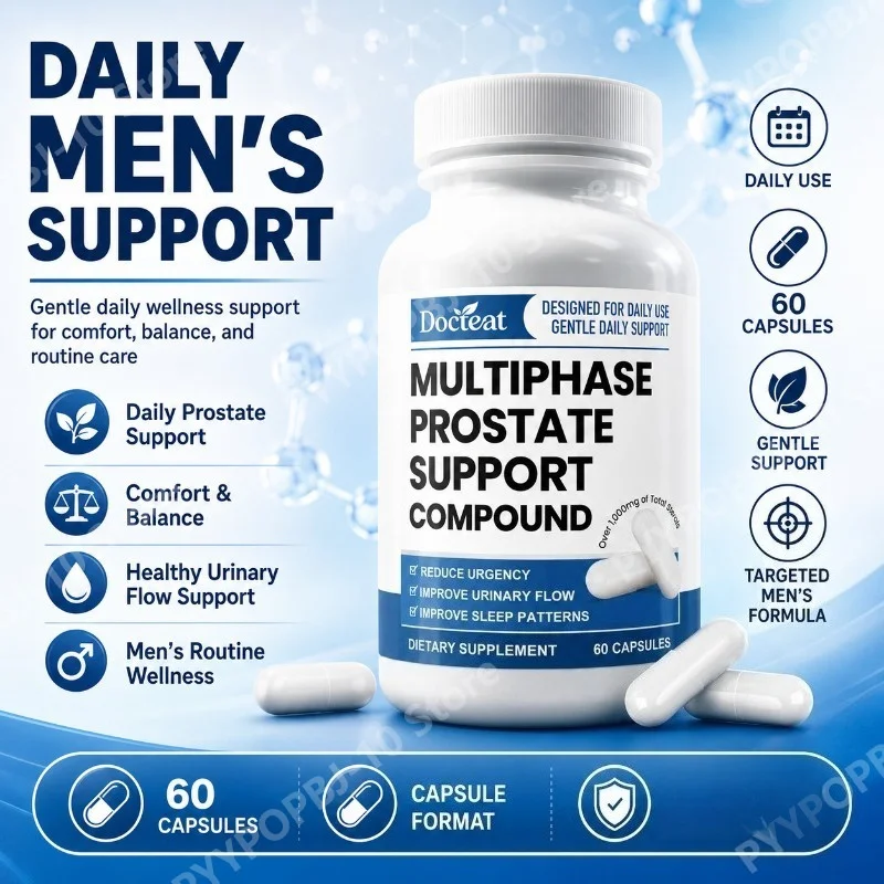 Docteat Men's  Daily Wellness Capsules with Vitamin D3 Zinc Selenium Copper and Sterol Blend 60 Count Daily Support