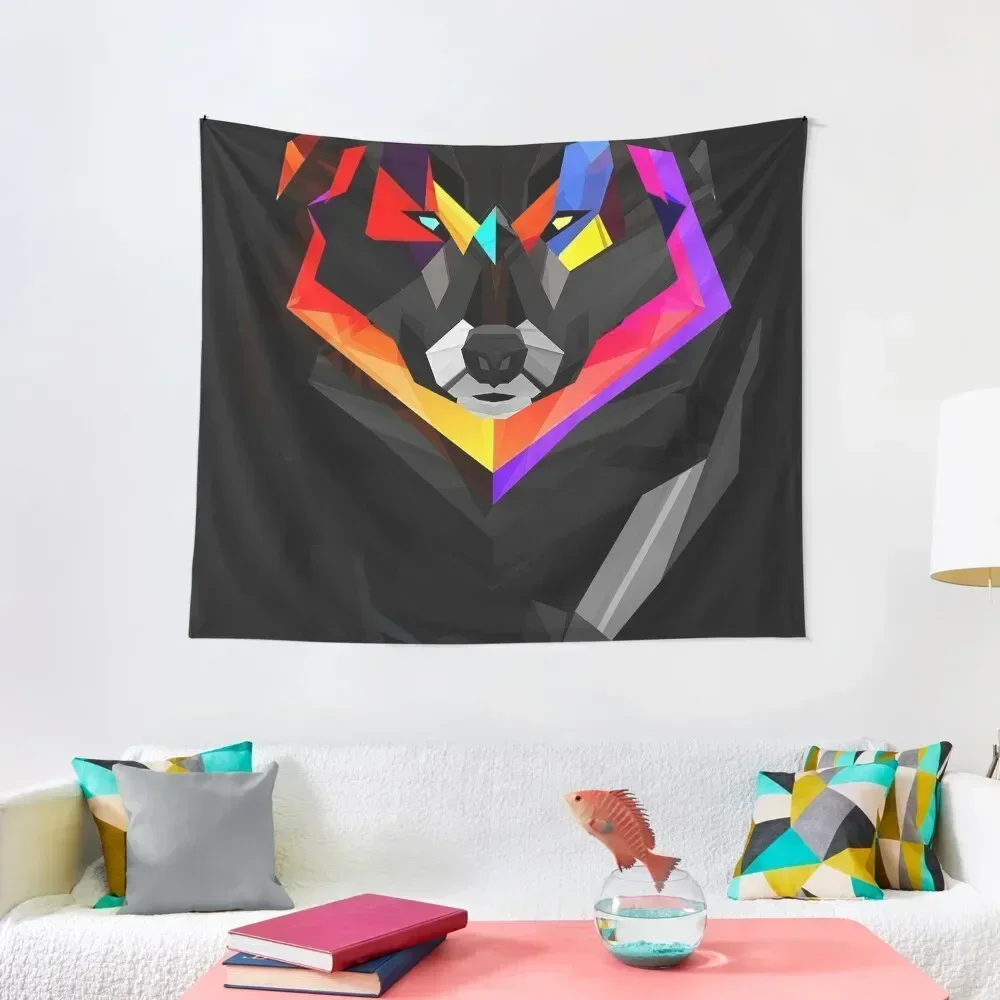 

Colored wolf Tapestry Kawaii Room Decor Wall Decoration Aesthetic Room Decor Tapestry