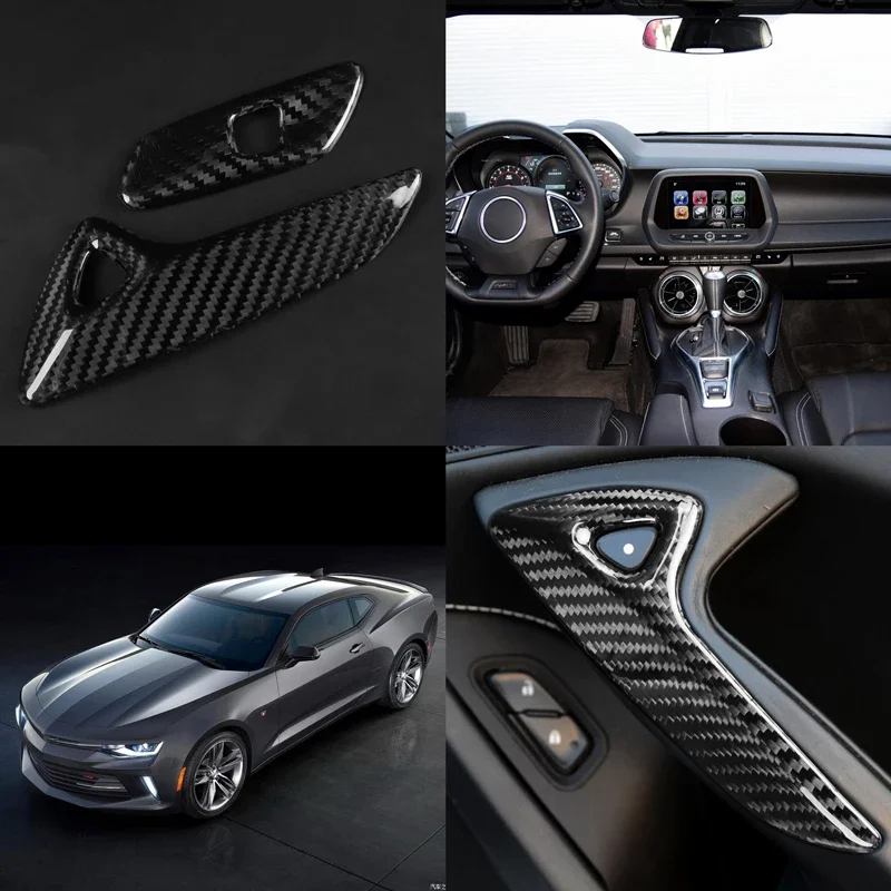 Dry Carbon fiber Car interior Door handle Decorate cover Auto parts For Corvette C7