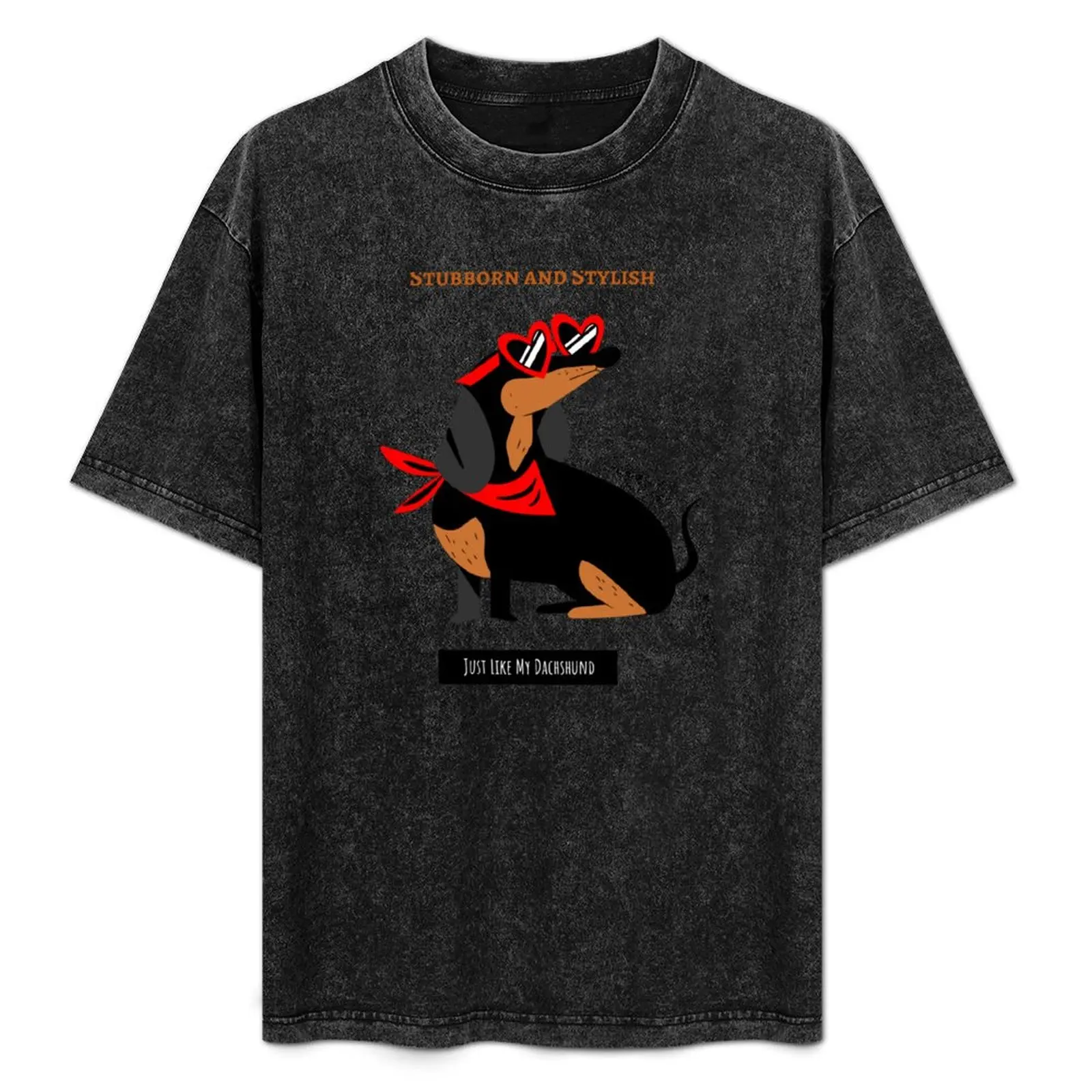 Stubborn Stylish Dachshund Wiener Dog Doxie Sausage Dog T-Shirt T-shirt de travail confortable pour hommes