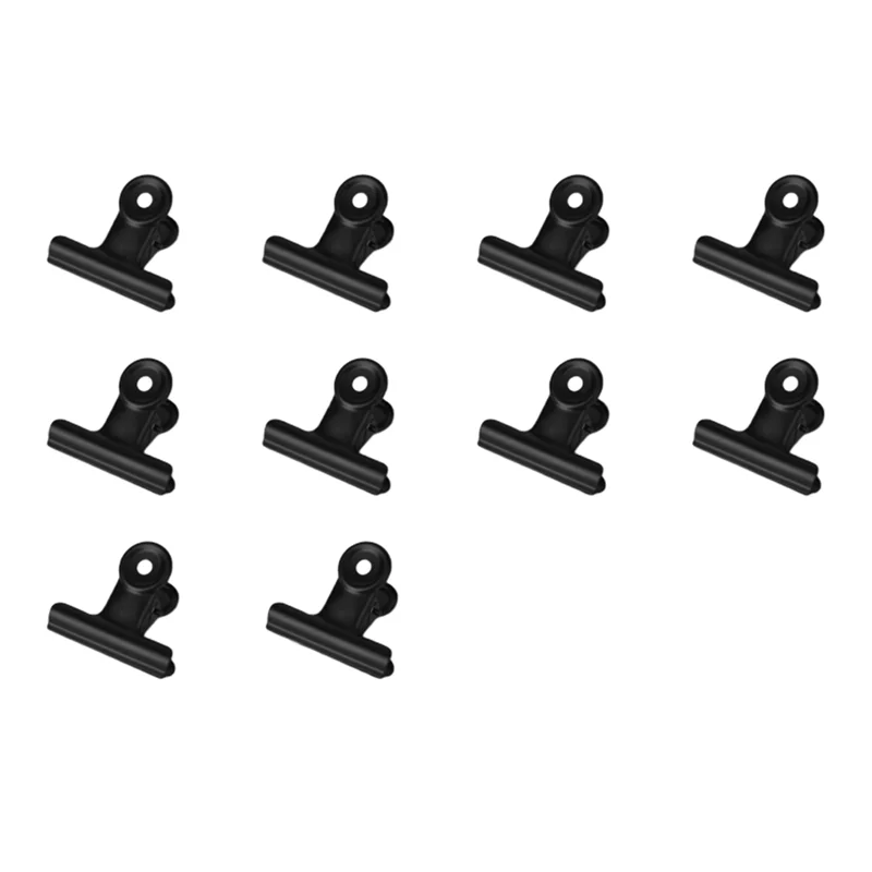 TKOH-50Mm 접이식 금속 바인더 클립 10PCS 블랙 그립 클램프 종이 문서 사무실 학교 문구 금속 종이 클립