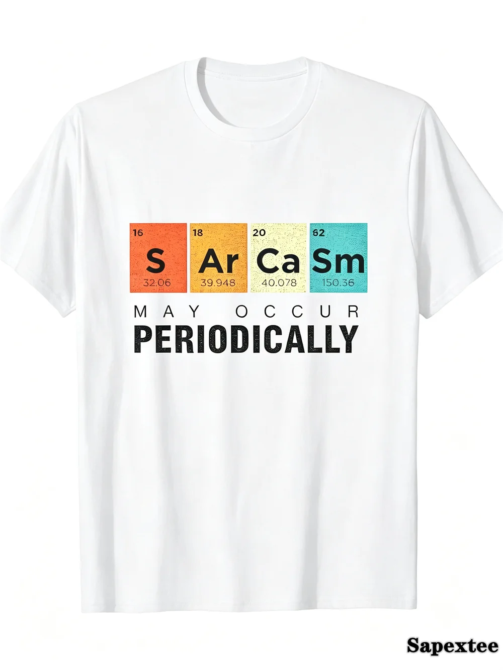 Women's Chemistry Themed Short Sleeve Crew Neck T-shirt with A Colorful Periodic Table Pattern Graphic T Shirts Harajuku Y2K Top