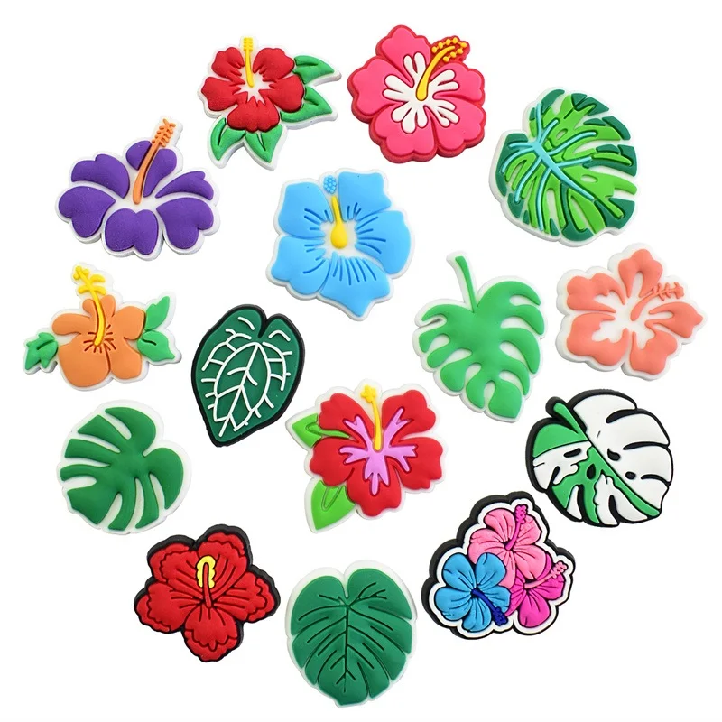 

Hot Sales New Arrivals Tropical Flowers Shoe Charms Pin for Crocs Shoe Decoration Kids Adult Christmas Boy Girl Party Gifts