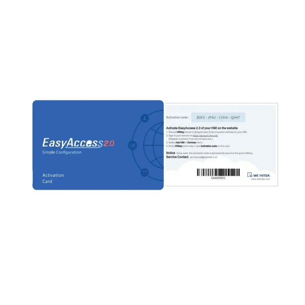 EasyAccess 2.0 Authorization Card Remote Control Weinview Card Global Service for Weintek Weinview HMI MT8070iE/eMT/CMT/mTV