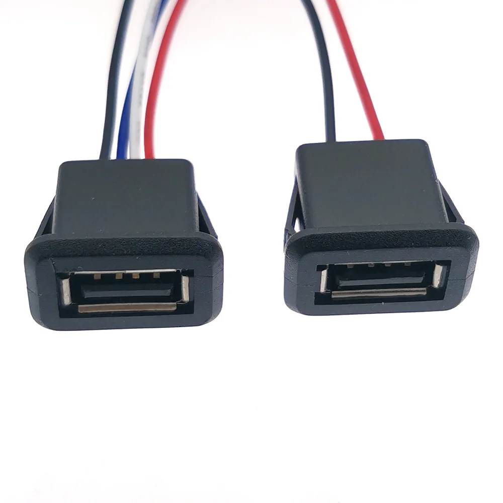 1/2/5 個 2Pin 4Pin USB 2.0 メス電源ジャック 2P 4P USB2.0 充電ポートコネクタデータインターフェイスケーブル USB 充電器ソケット