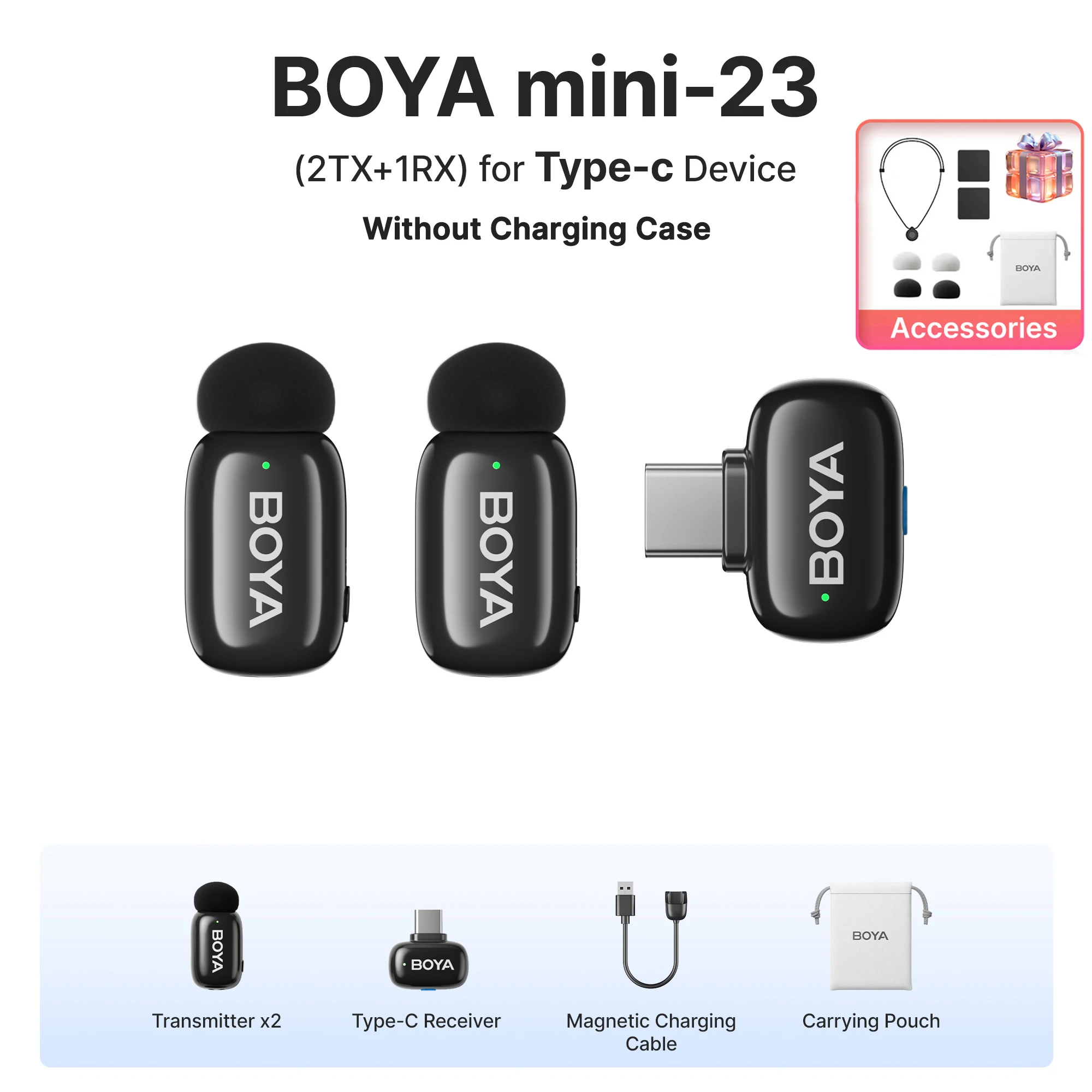 BOYA BOYA Mini Microphone à revers Lavalier sans fil pour iPhone iPad Android type-c téléphone diffusion en direct enregistrement Audio vidéo Vlog 4