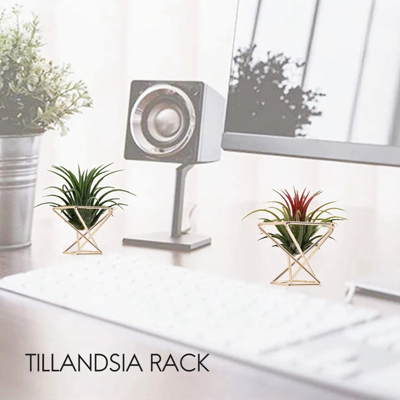 Soporte geométrico para plantas de aire, estante de Metal para plantas, estantes para macetas, decoración Himmeli, contenedores de Tillandsia, 3 uds.