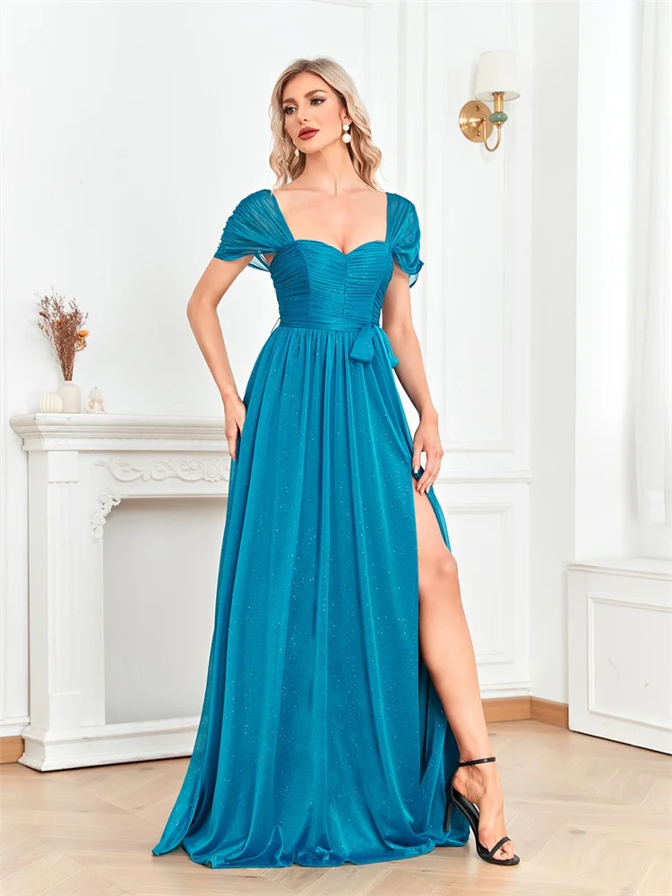 Elegante brilhante longo vestido de noite 2025 luxo sexy fenda formal baile de formatura feminino festa cocktail maxi formatura vestidos de dama de honra