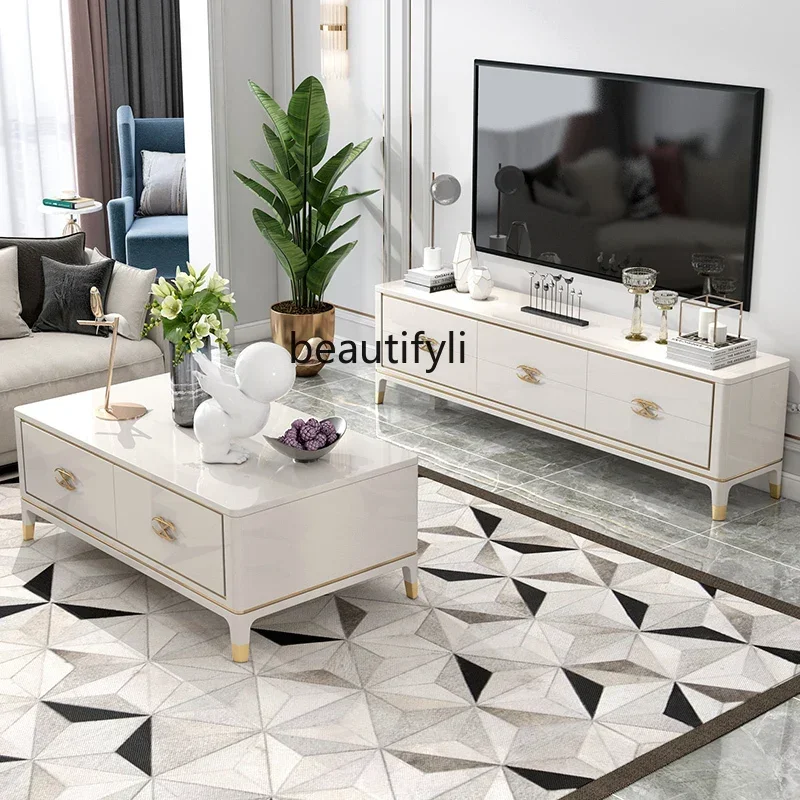 A13 خزانة تلفزيون فاخرة طاولة شاي مزيج بسيط الحديثة غرفة المعيشة حائط الخلفية خزانة الفيلم والتلفزيون وحدة صغيرة Ty #4