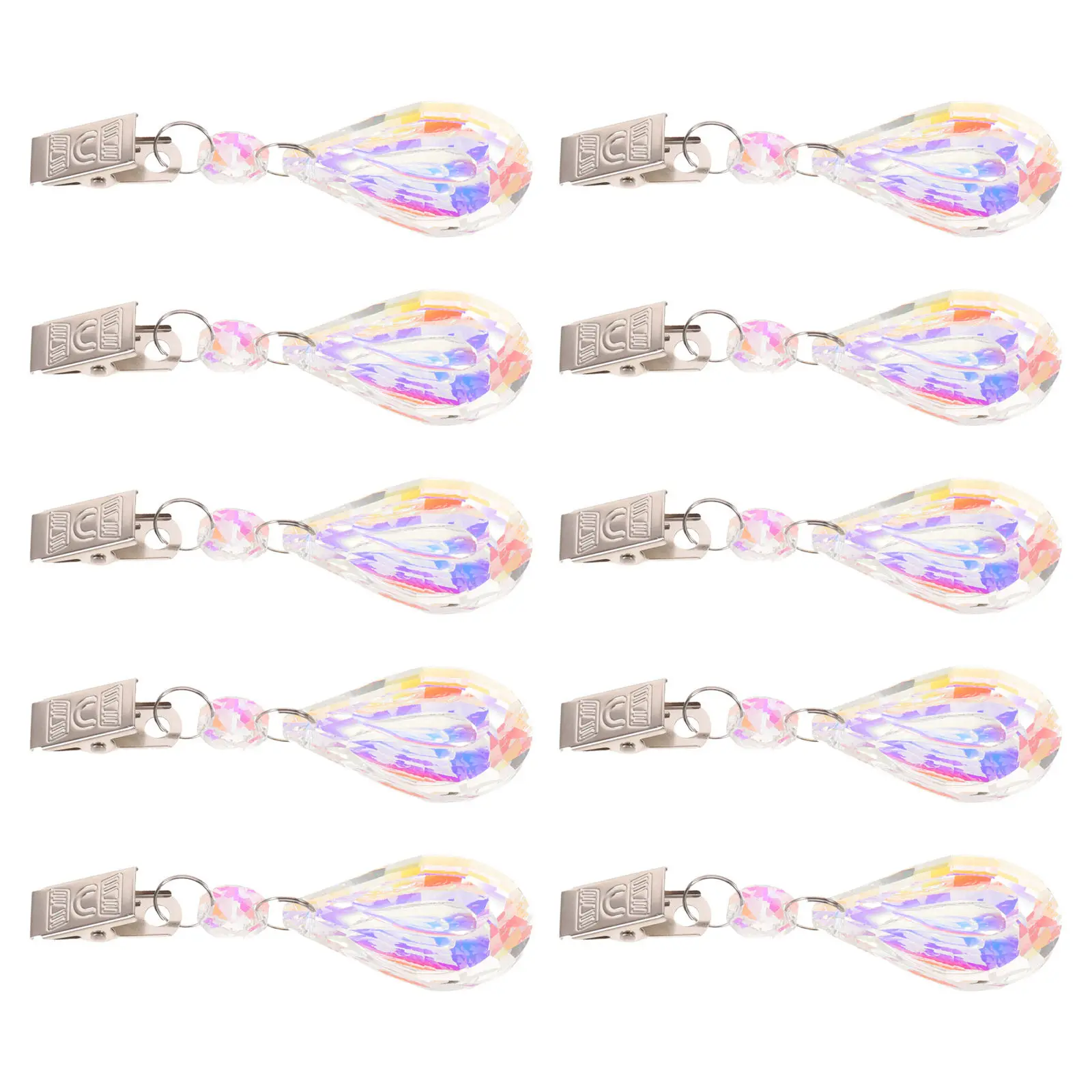 

10Pcs Tablecloth Clip Decorative Accessories Crystal Teardrop Prism Table Cover Weights Outdoor Picnic Windproof Table Skirt
