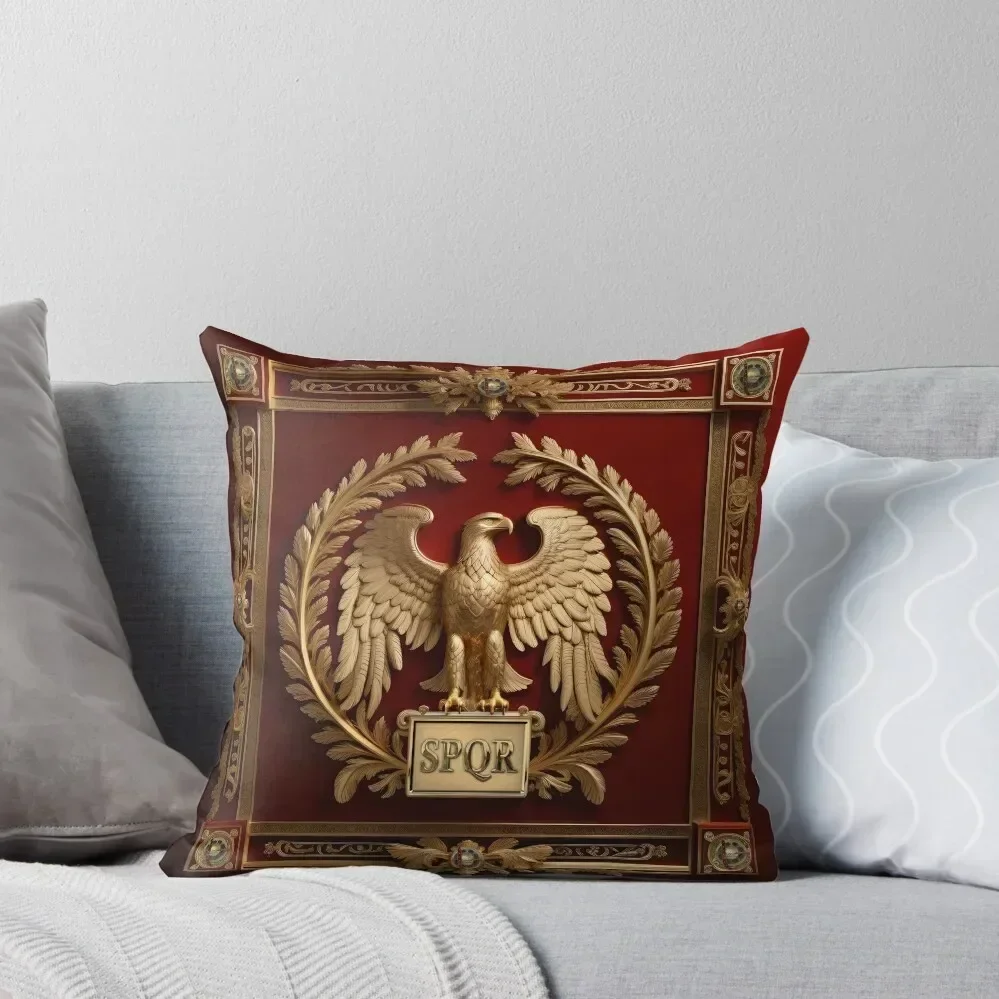 

Roman Empire - Gold Imperial Eagle over Red No.4 Throw Pillow Decorative Cushion Decorative Sofa Cushions pillow