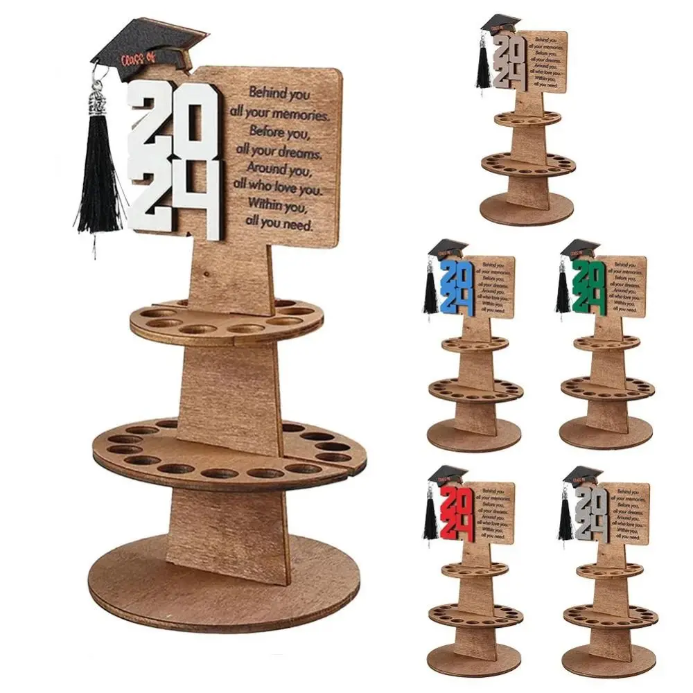 Soporte para dinero de graduación con 25 agujeros, billetera para sombrero de graduación, regalo de graduación, soporte para dinero de graduación único de madera, soporte para dinero para amigo